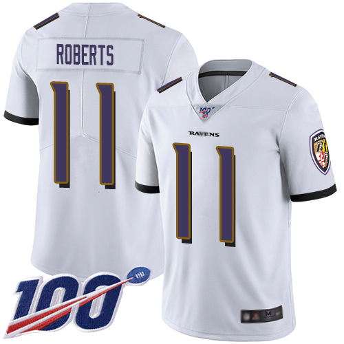 Baltimore Ravens Limited White Men Seth Roberts Road Jersey NFL Football #11 100th Season Vapor Untouchable
